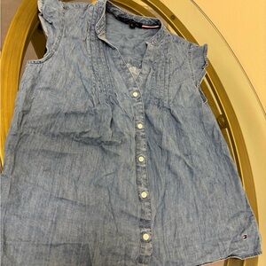 Tommy Hilfiger Light Blue Denim Sleeveless Top